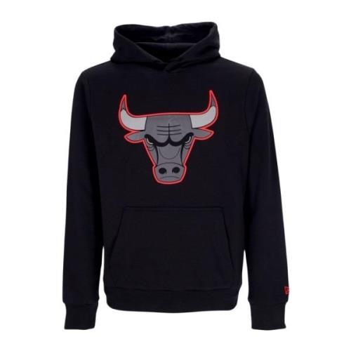 Chicago Bulls Logo Hoodie Zwart/Rood New Era , Black , Heren