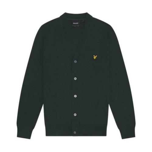 Merino V Neck Cardigan Gebreid Lyle & Scott , Green , Heren