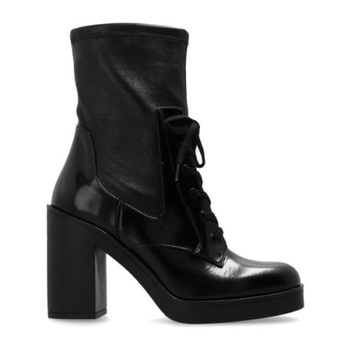 Enkellaarsjes met hak Everitt Stuart Weitzman , Black , Dames