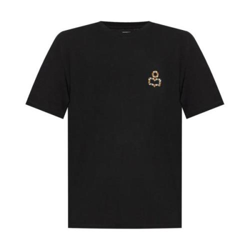 Casual katoenen T-shirt voor mannen Isabel Marant , Black , Heren