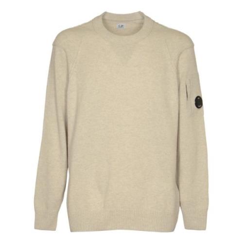 Lamswol Crew Neck Gebreide Trui C.p. Company , Beige , Heren