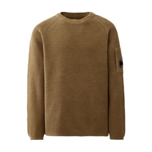 Groene Chenille Crewneck Wafeltrui C.p. Company , Beige , Heren