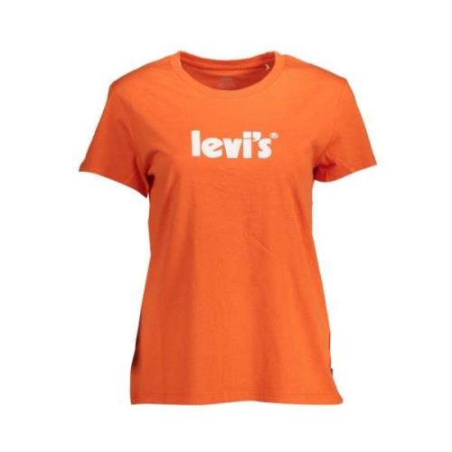 Stijlvolle Oranje Logo Print Tee Levi's , Orange , Dames