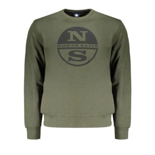 Groene sweater met lange mouwen en print North Sails , Green , Heren