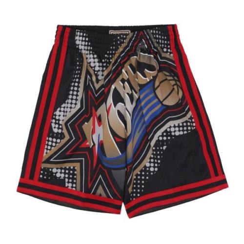 NBA Big Face Basketbalshorts Zwart Mitchell & Ness , Multicolor , Here...