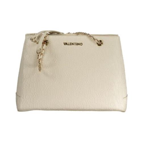 Witte Polyethyleen Schoudertas met Kettinghandvatten Valentino by Mari...