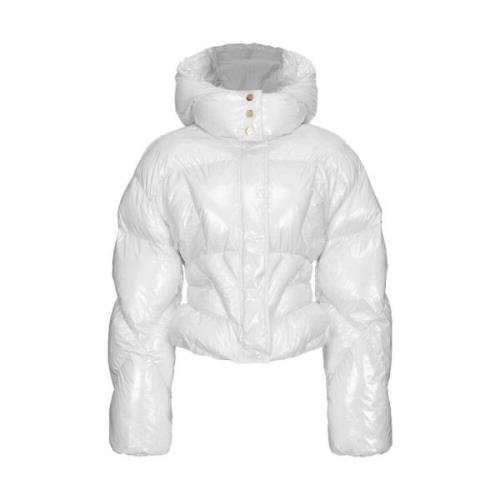 Korte gewatteerde jas met capuchon Pinko , White , Dames