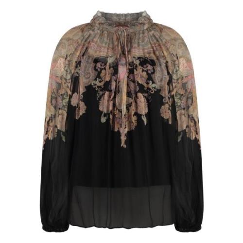 Bloemen trekkoord blouse met ballonmouwen Zimmermann , Multicolor , Da...