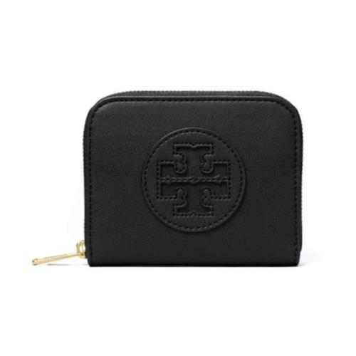 Zwarte ritsportemonnee van imitatieleer Tory Burch , Black , Dames