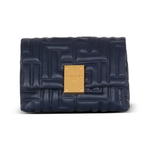 1945 mini leren tas Balmain , Blue , Dames