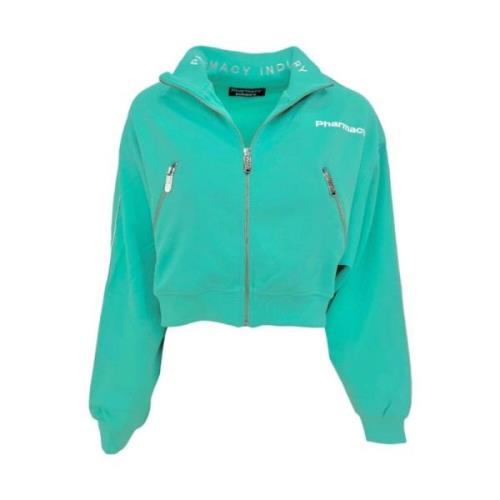 Stijlvolle Zip-jas met Logoprint Charles Design , Green , Dames