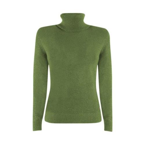 Zachte Viscose Trui met Lurex Details YES ZEE , Green , Dames