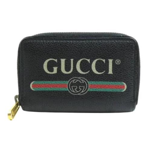 Pre-owned Leather wallets Gucci Vintage , Black , Dames