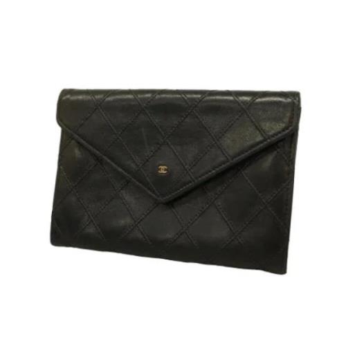 Pre-owned Leather wallets Chanel Vintage , Black , Dames