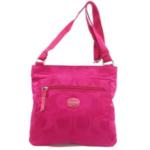 Pre-owned Nylon shoulder-bags Coach Pre-owned , Pink , Dames