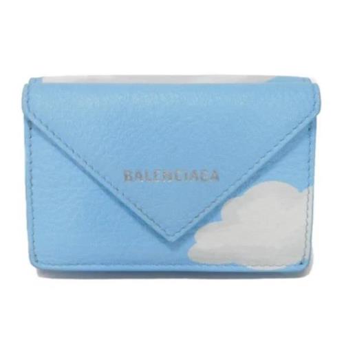 Pre-owned Leather wallets Balenciaga Vintage , Blue , Unisex