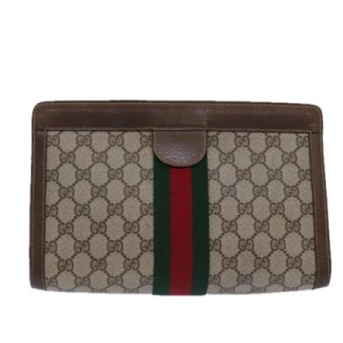 Pre-owned Canvas clutches Gucci Vintage , Beige , Dames