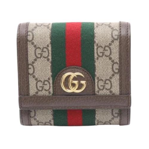 Pre-owned Coated canvas wallets Gucci Vintage , Beige , Dames