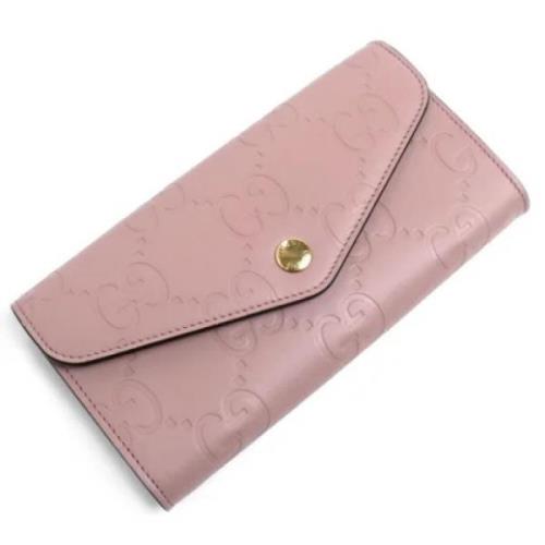 Pre-owned Leather wallets Gucci Vintage , Pink , Dames