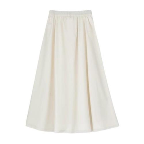 Doorschijnende katoenen rok met zakdetails Mark Kenly Domino Tan , Whi...