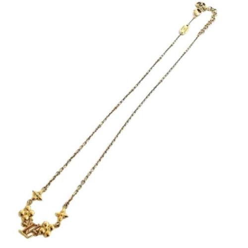 Pre-owned Metal necklaces Louis Vuitton Vintage , Yellow , Dames