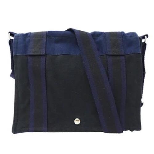 Pre-owned Canvas shoulder-bags Hermès Vintage , Blue , Dames