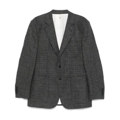 Grijze Geruite Tweed Blazer Sunflower , Gray , Heren