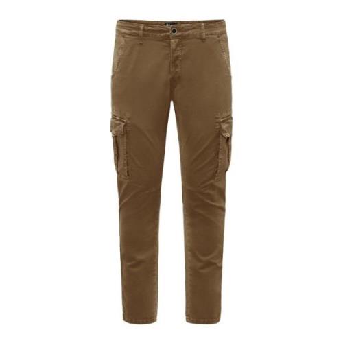 Slim-fit Cargo Broek BomBoogie , Brown , Heren