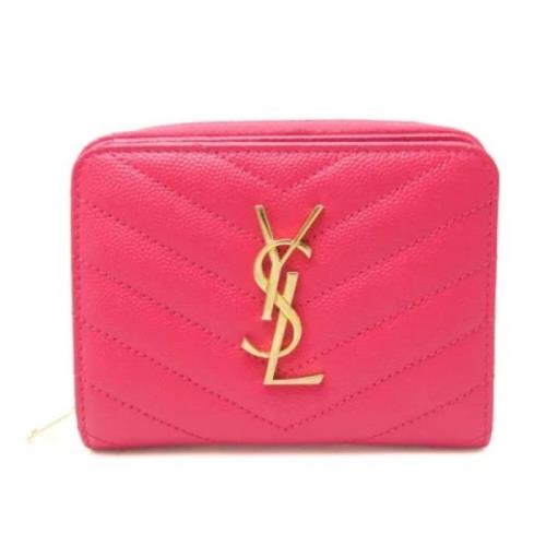 Pre-owned Leather wallets Yves Saint Laurent Vintage , Pink , Dames