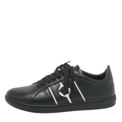 Pre-owned Leather sneakers Versace Pre-owned , Black , Heren