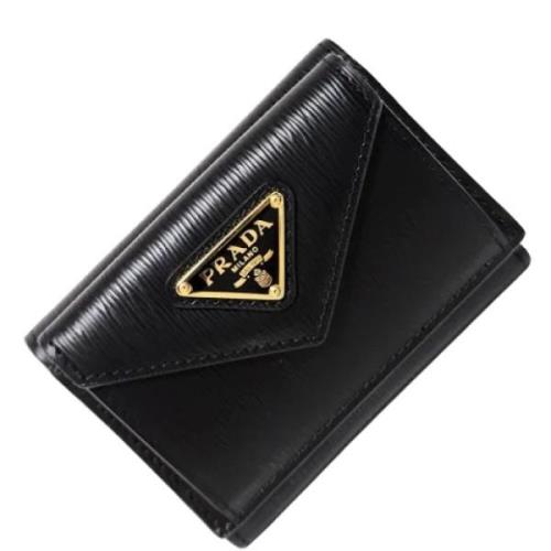 Pre-owned Leather wallets Prada Vintage , Black , Dames