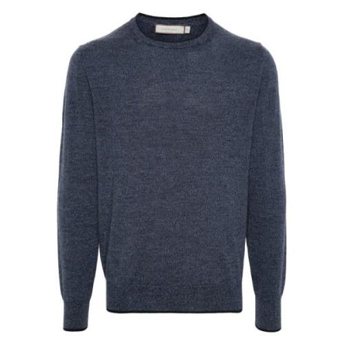 Merino Wol Crew-neck Gebreide Kleding Canali , Blue , Heren