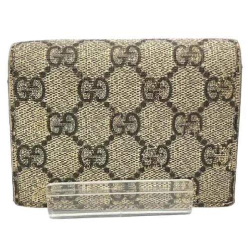 Pre-owned Leather wallets Gucci Vintage , Beige , Dames