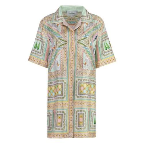 Zijden Overhemdjurk All Over Print Casablanca , Multicolor , Dames