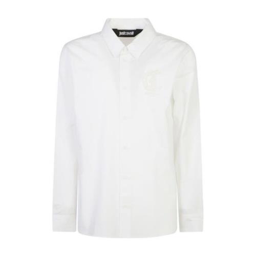 Wit Overhemd voor Mannen Aw24 Just Cavalli , White , Heren