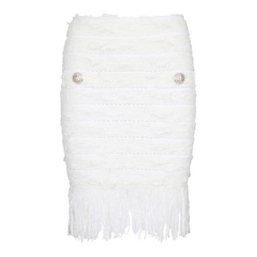 Tweed rok Balmain , White , Dames