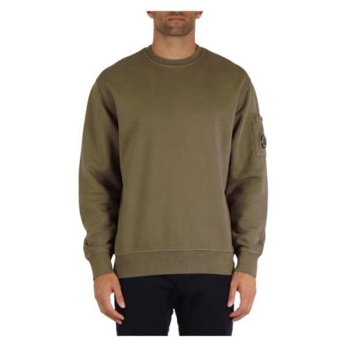 Geverfde Katoenen Sweatshirt met Mouwzak C.p. Company , Green , Heren