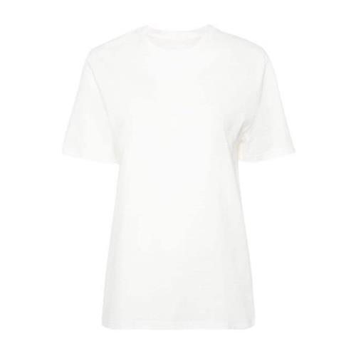 Wit Logo Print Katoenen T-shirt Jil Sander , White , Dames