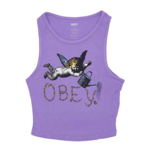 Cherub Megan Tanks Paarse Bloem Top Obey , Purple , Dames