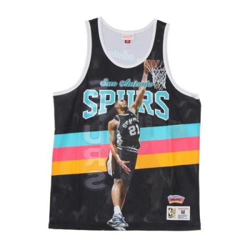 NBA Basketbal Tanktop Tim Duncan Mitchell & Ness , Multicolor , Heren