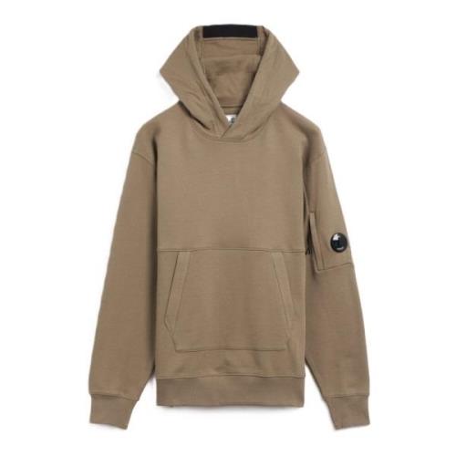 Beige Diagonal Raised Fleece Hoodie C.p. Company , Beige , Heren