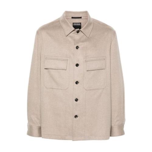 Kasjmier Beige Overhemd Ermenegildo Zegna , Beige , Heren