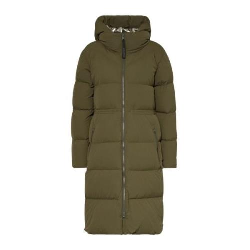 Lange Puffer Parka in Donkergroen Woolrich , Green , Dames