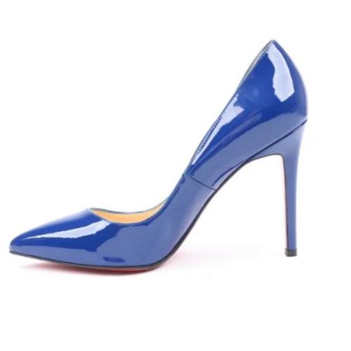 Pre-owned Leather heels Christian Louboutin Pre-owned , Blue , Dames