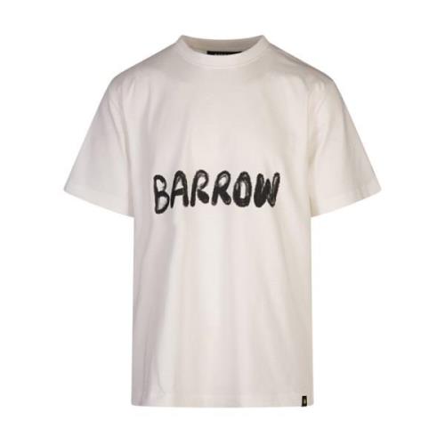 Graffiti Print Wit T-shirt Barrow , White , Heren