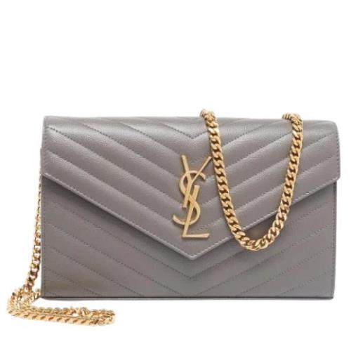 Pre-owned Leather crossbody-bags Yves Saint Laurent Vintage , Gray , D...