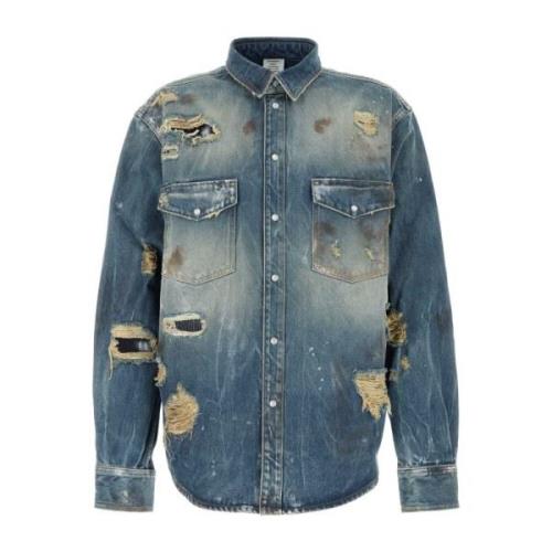 Stijlvolle Denim Overhemd Vetements , Blue , Heren