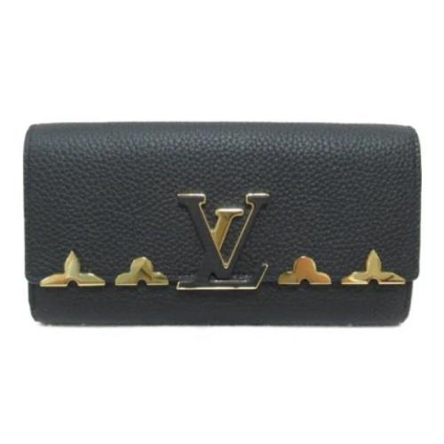 Pre-owned Leather wallets Louis Vuitton Vintage , Black , Dames