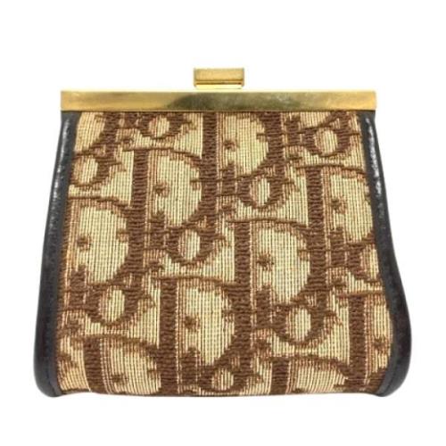 Pre-owned Leather wallets Dior Vintage , Beige , Dames