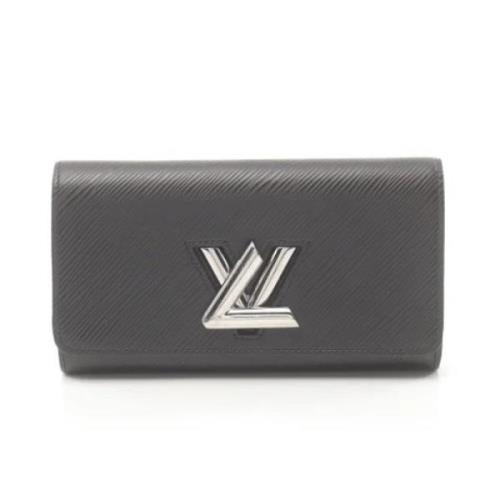 Pre-owned Leather wallets Louis Vuitton Vintage , Black , Dames